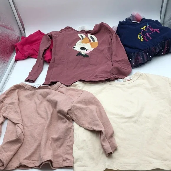 Girls 4T-5T Fall Winter Clothing BUNDLE Long Sleeve Shirts Pants Sweatshirts - Picture 8 of 11